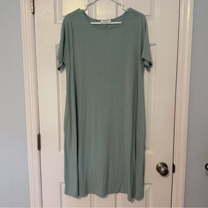 Zenana Outfitters Sage Green T-Shirt Dress